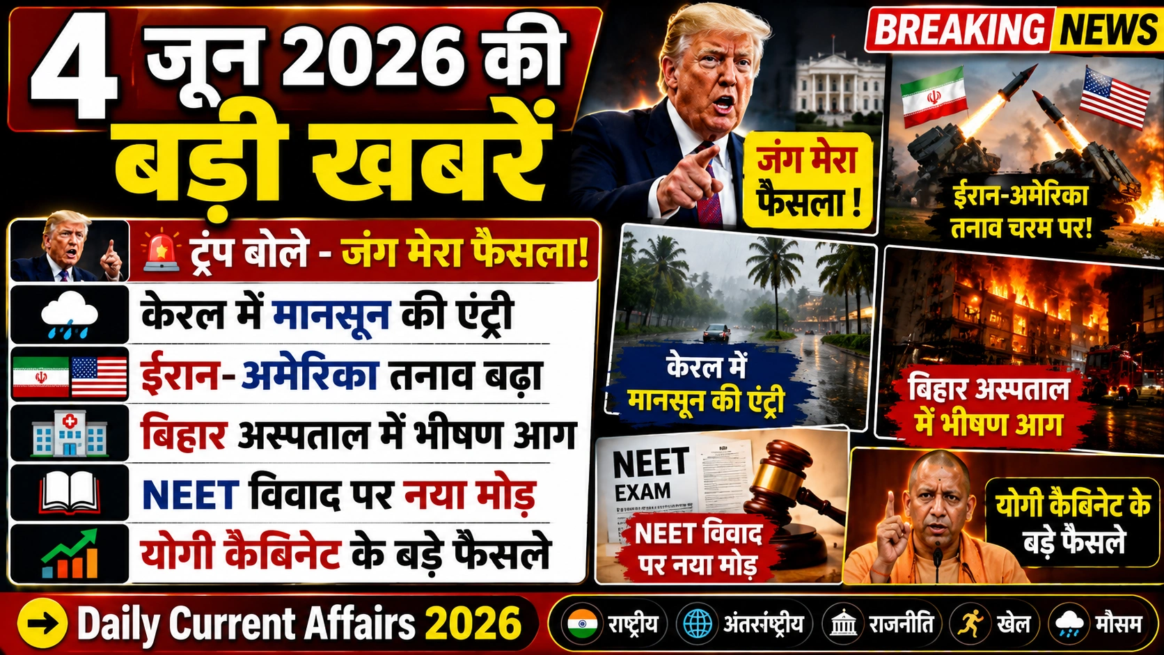 4 जून की मुख्य खबरें
