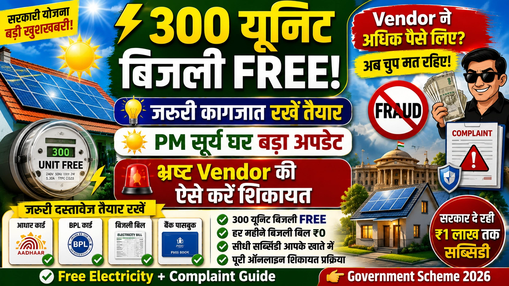 300 Units Free Electricity