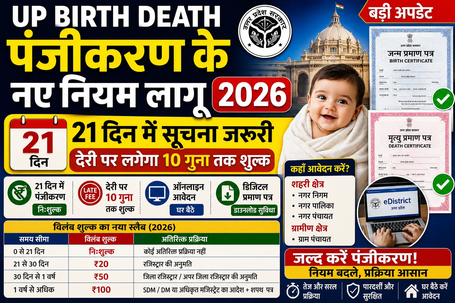 UP Birth Death Registration New Rules 2026